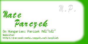 mate parczek business card